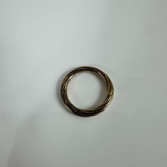Saint Laurent Two Tone Twist Ring Size 5 With Box & Pouch - Picture 5 of 5